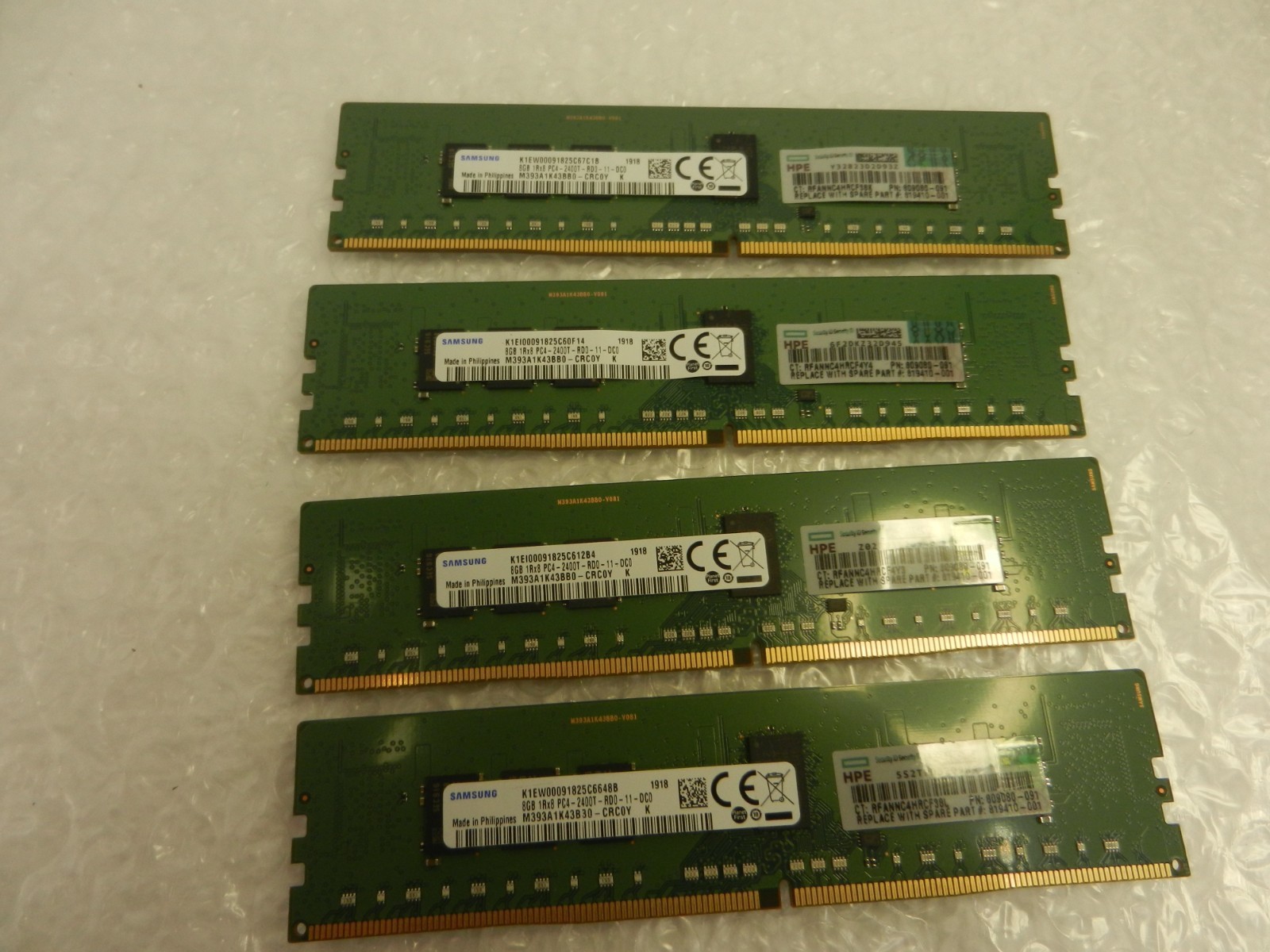 4X LOT ( 32GB Total ) 8GB PC4-2400T DDR4-2400MHz ECC 1Rx8 Memory HP 809080-591