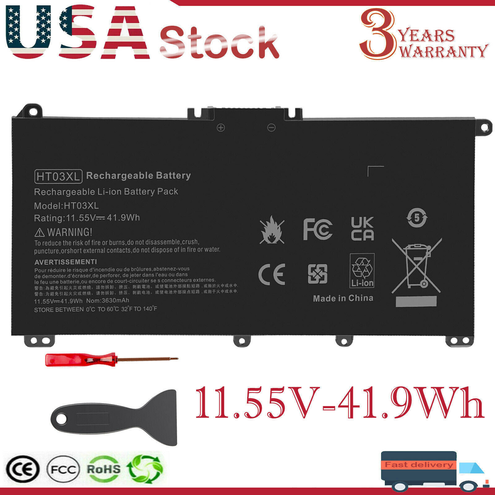 New Battery HT03XL L11119-855 For HP Pavilion 15s-DU 15-CS 15-DB 15-DA 15-DW