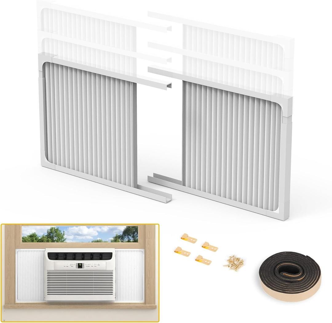Window Air Conditioner Side Panels with Frame,Adjustable Extra Wide Air Condi...
