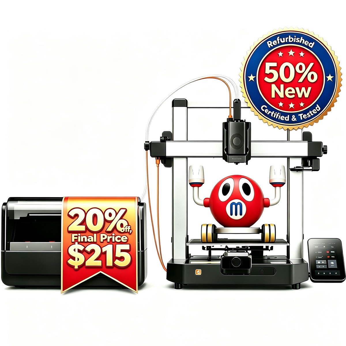【50% Refurbished】ANYCUBIC Kobra 3 V2 Combo 3D Printer FDM Multicolor PLA