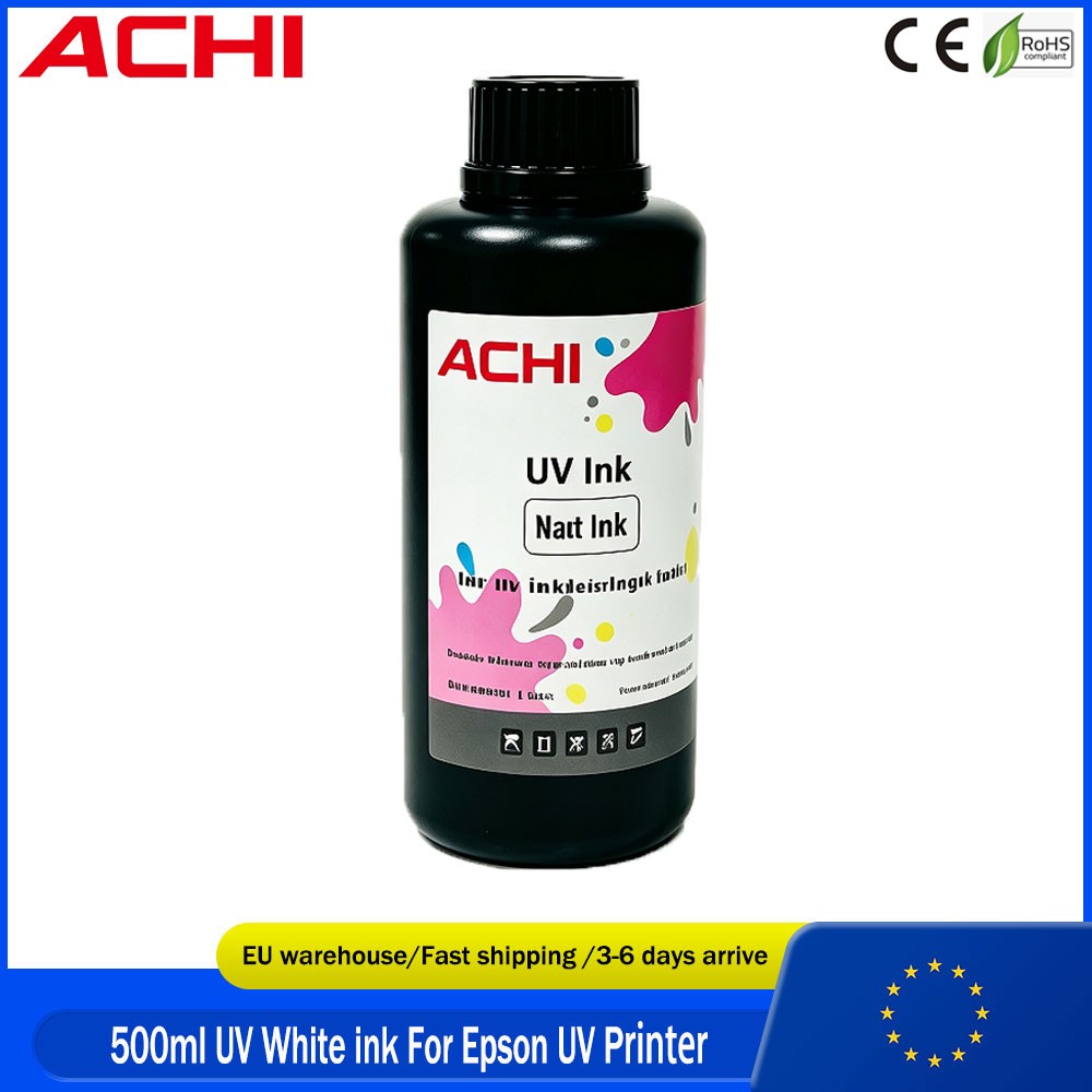 1*500ml UV White Ink High Opacity Underbase Vibrant Color Effect Epson 1390 L800