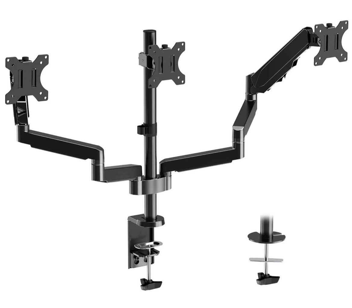 MountUp MU0006 Triple Computer Gaming Monitor Desk Mount for 17''-27'' Monitors