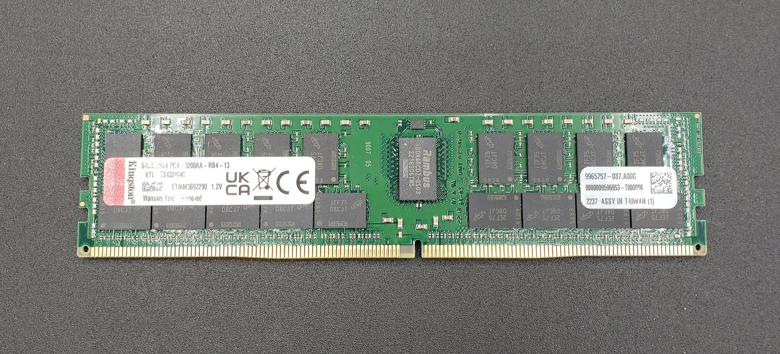 Kingston 64GB 2Rx4 DDR4 PC4 3200 RDIMM ECC Server Memory RAM KTL-TS432/64G