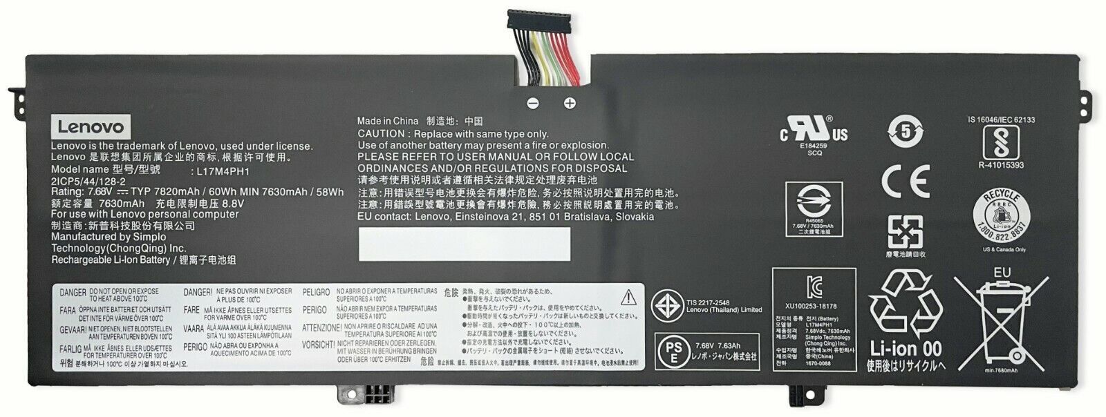 60Wh Genuine L17M4PH1 L17C4PH1 Battery for Lenovo YOGA C930-13IKB 81EQ000HGE NEW