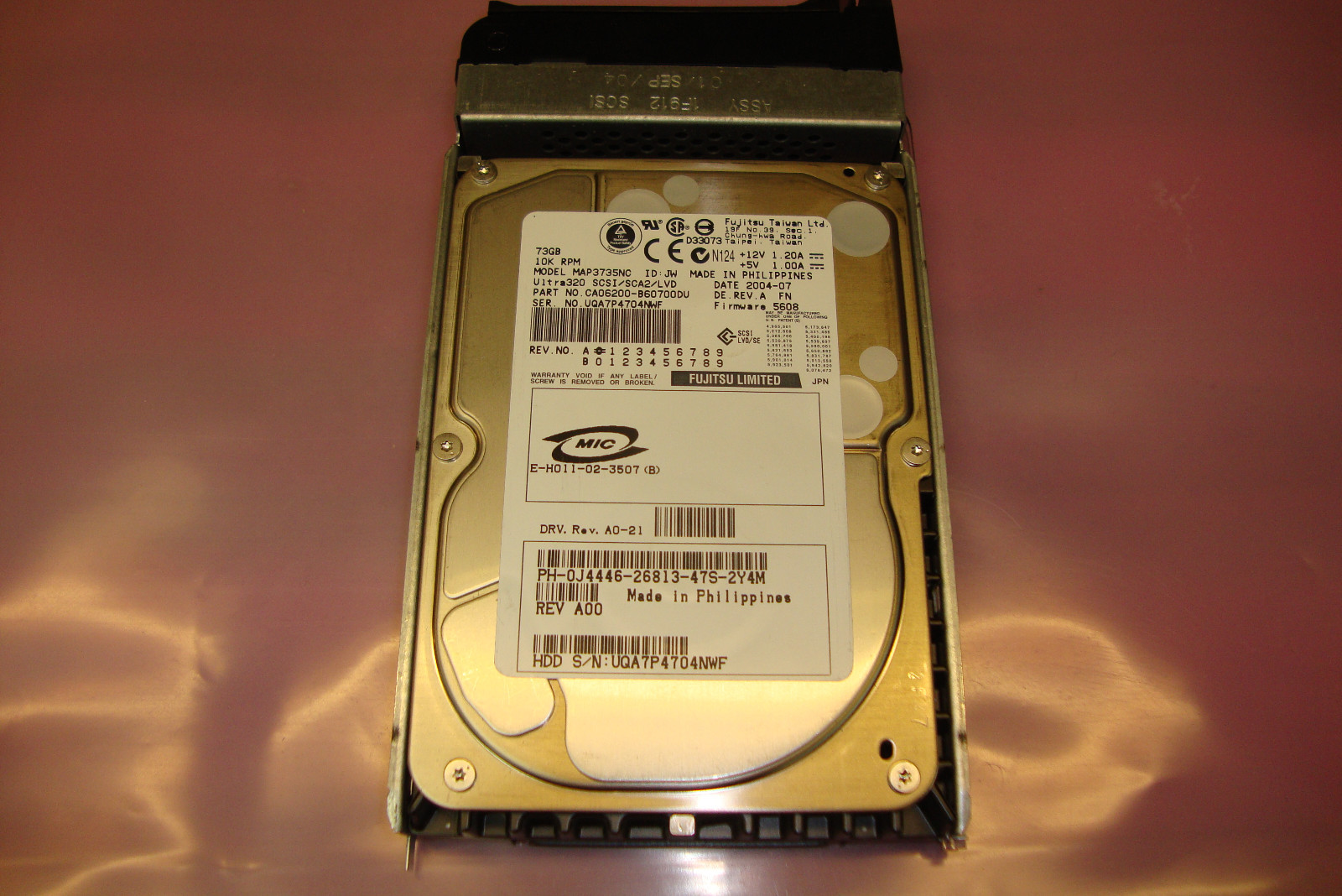 FUJITSU MAP3735NC DELL J4446 73GB 80PIN SCA SERVER U320 HOT SWAP SCSI HARD DRIVE