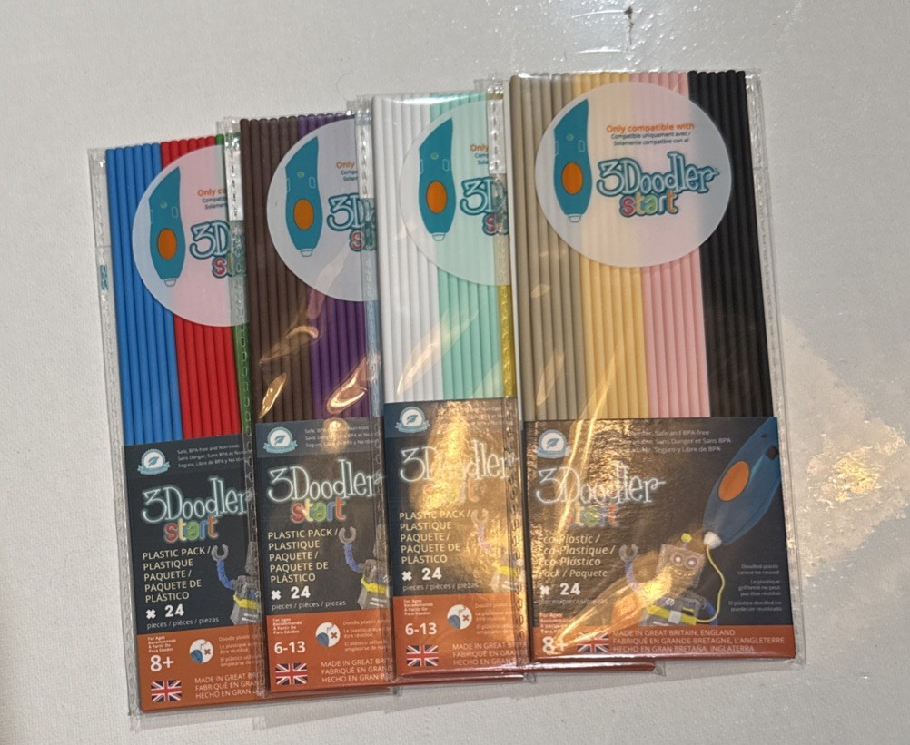3Doodler Start Refill Plastic Lot of 4 Packs 96 Sticks Multicolor