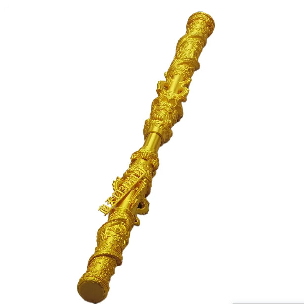 3D printed golden staff - 90cm long, extendable and swivelable figurine