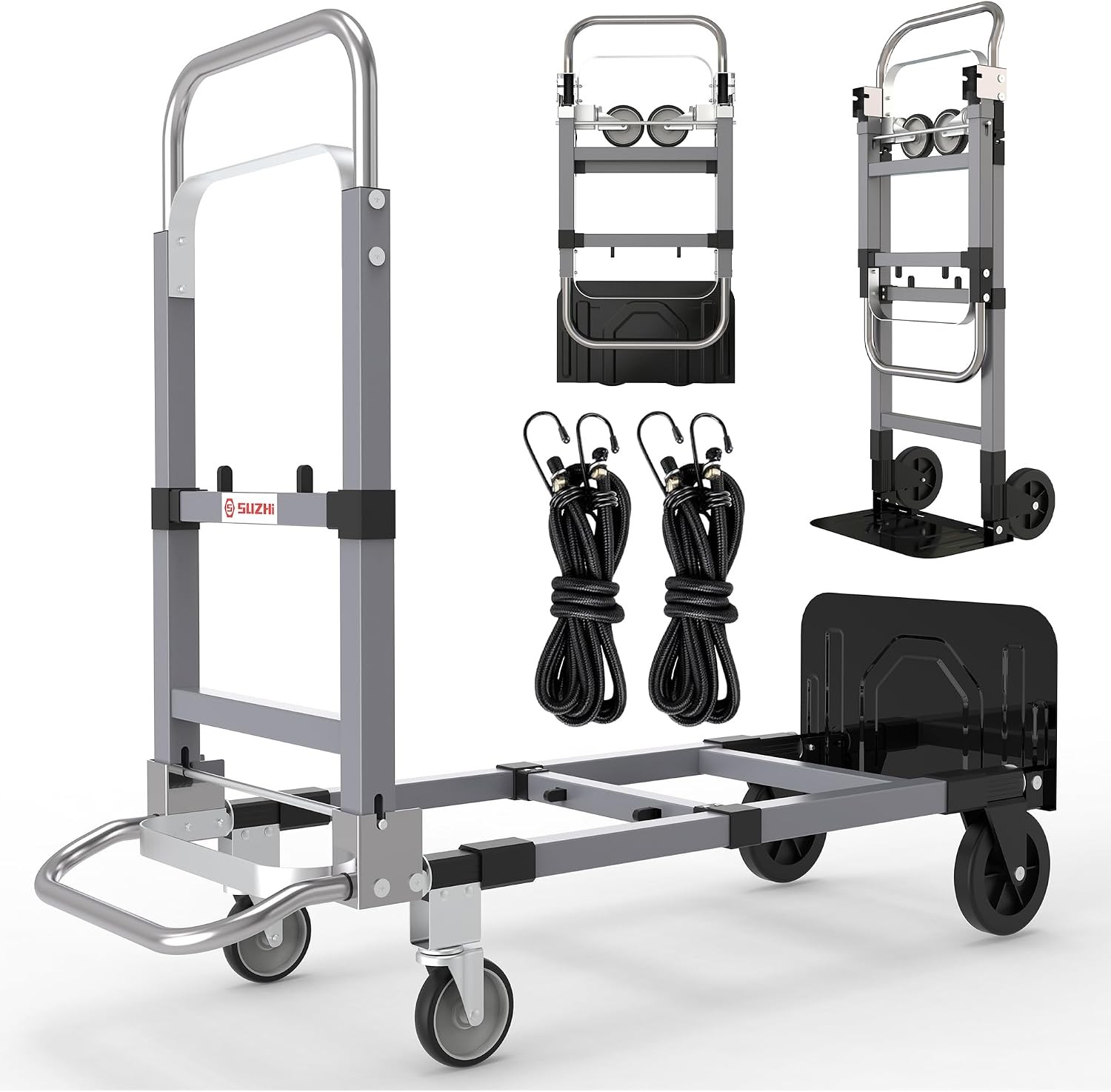 3 in 1 Convertible Hand Truck Dolly Cart with Wheels Collapsible/Folding