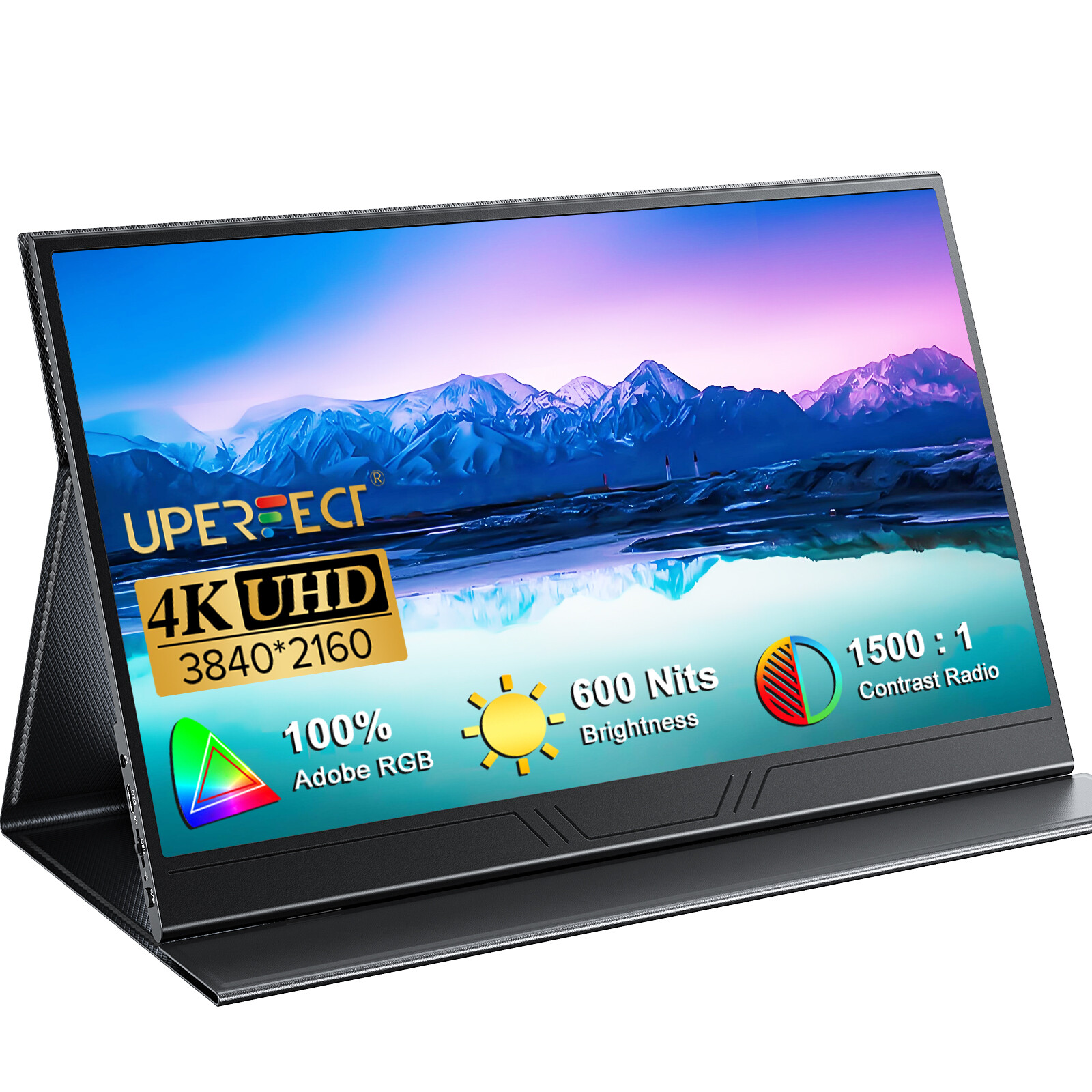 UPERFECT 4K Portable Monitor 15.6 Inch 3840x2160 HDMI Monitor PC Screen 600Nits