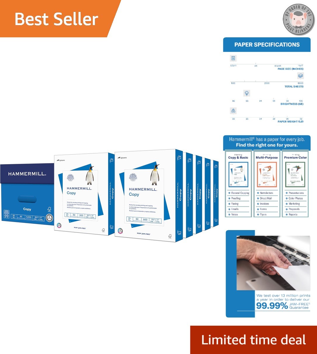 High-Quality 20 lb 8.5x11 Copy Paper - 5000 Sheets, Jam-Free Printing Guarantee