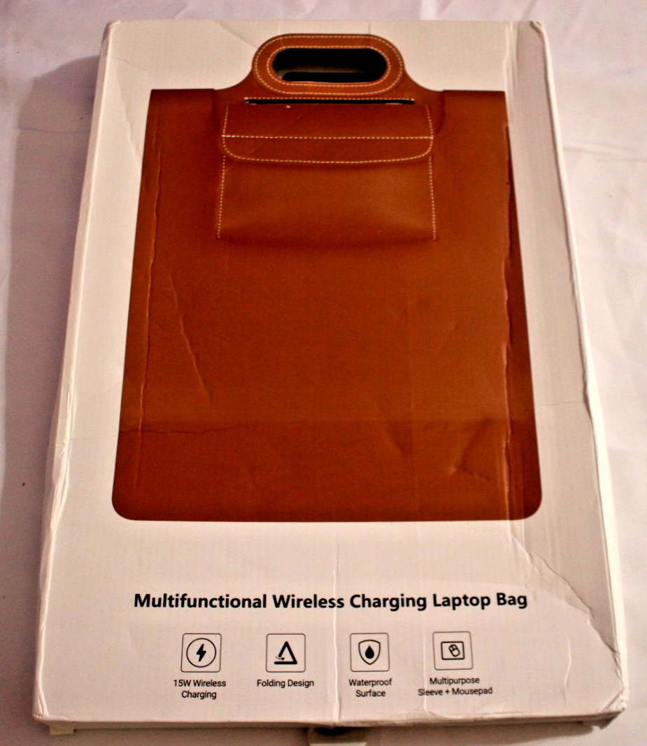 MULTIFUNCTIONAL WIRELESS CHARGING LAPTOP  SLEEVE / BAG BROWN
