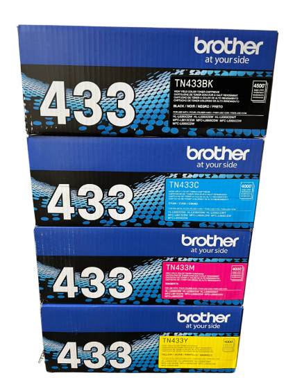 Brother TN433 Compatible Toner Set 4 Pack High Yield Black,Cyan,Magenta,Yellow
