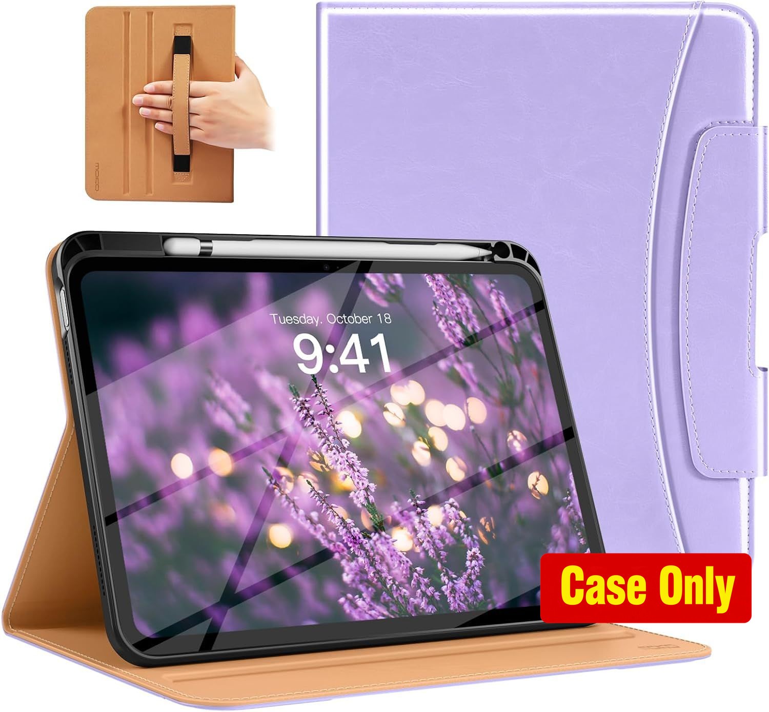 PU Leather Shockproof Case for 11 Inch iPad A16 11th Gen, Light Purple Color