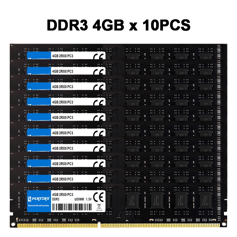 DDR3 40GB (10x4GB) 1333MHZ RAM Q-PERTORS 1.5V 240-Pi Non-ECC DIMM Desktop Memory
