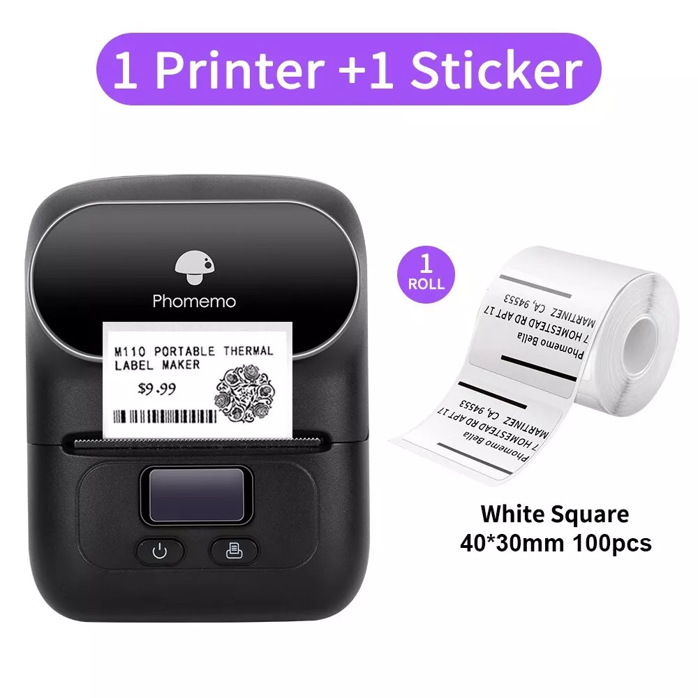 Phomemo M110 Label Maker Machine Thermal Bluetooth Label Barcode Printer LOT