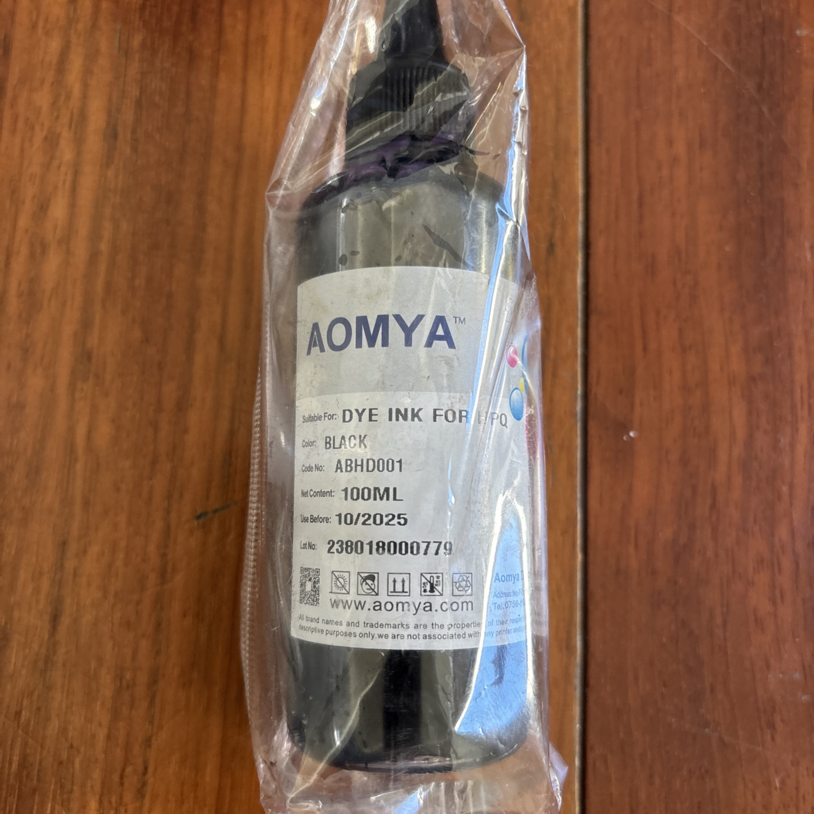 AOMYA Dye Ink For HPQ Black 100ml. Abhd001 New Sealed