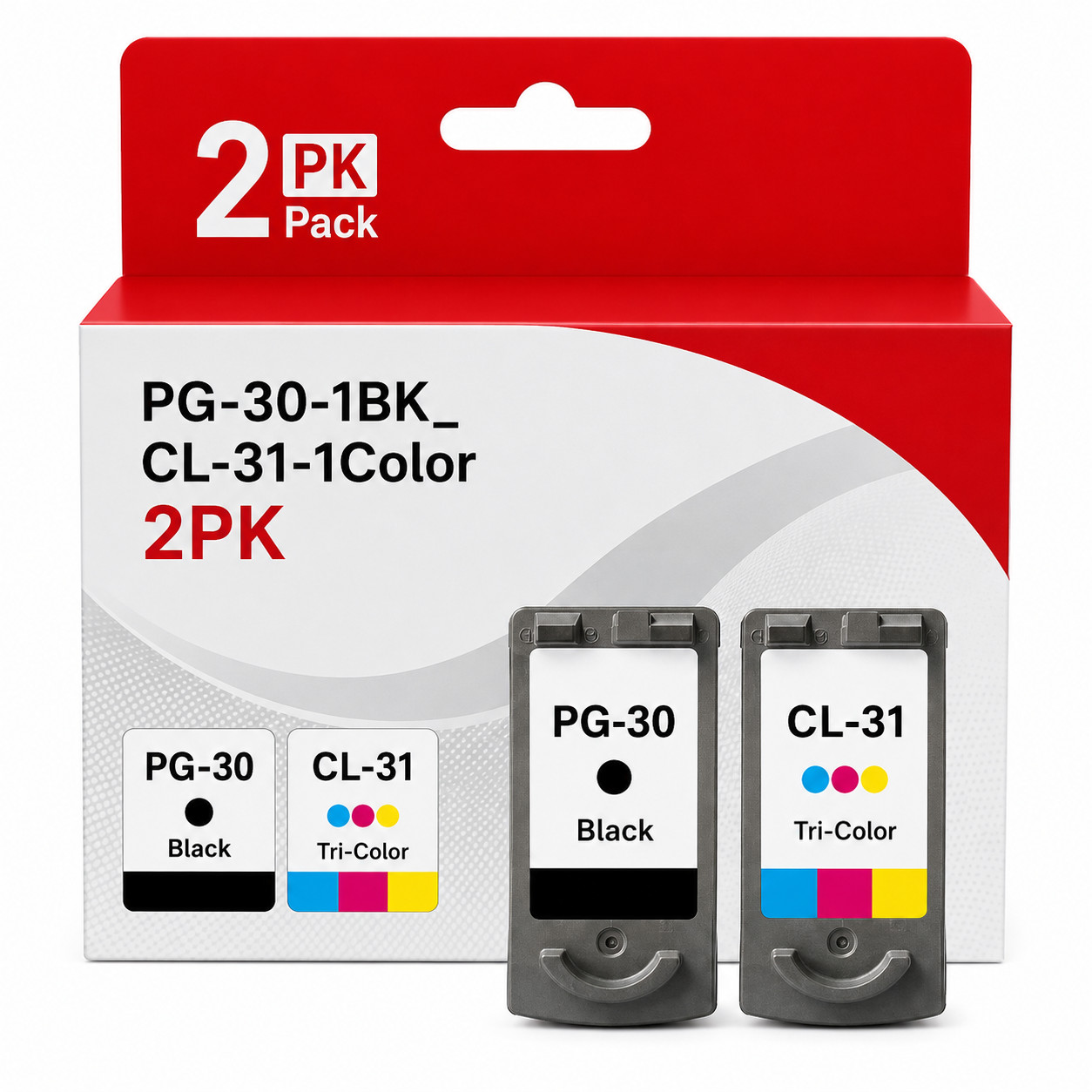 PG-30 Black and CL-31 Color Ink 2PK Compatible for iP2600 iP1800 MX310 MP21