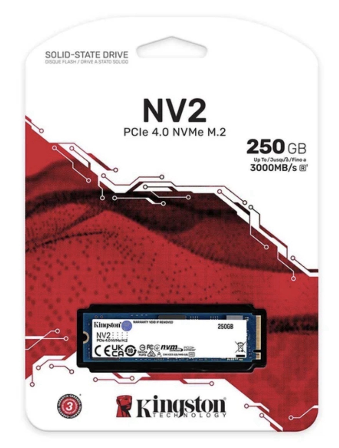 New Kingston NV2 250GB M.2 2280 PCIe 4.0 NVMe SSD Solid State Drive SNV2S/250G