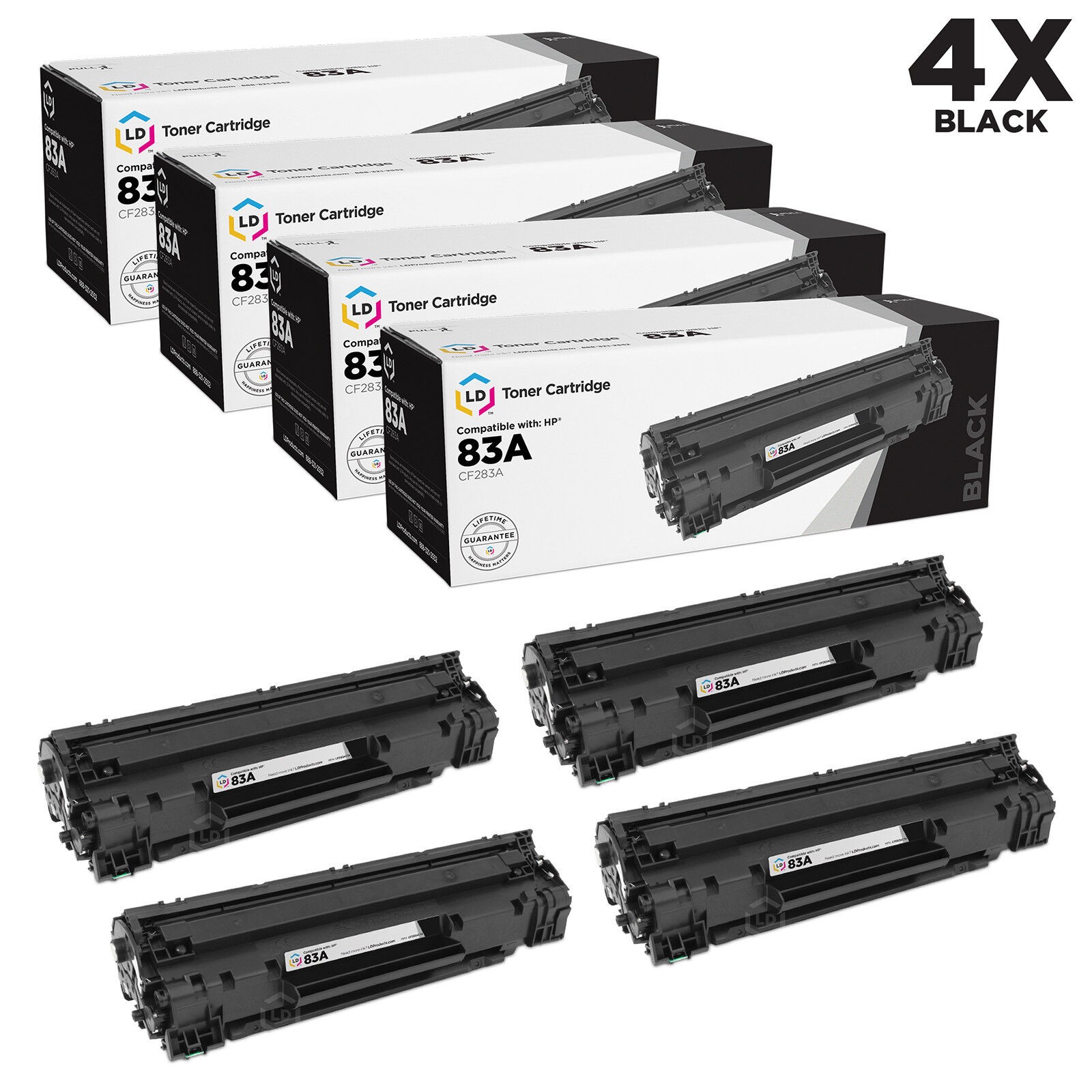 LD 4pk Compatible Replacement CF283A for HP 83A Black M127fn M127fw M125nw M125