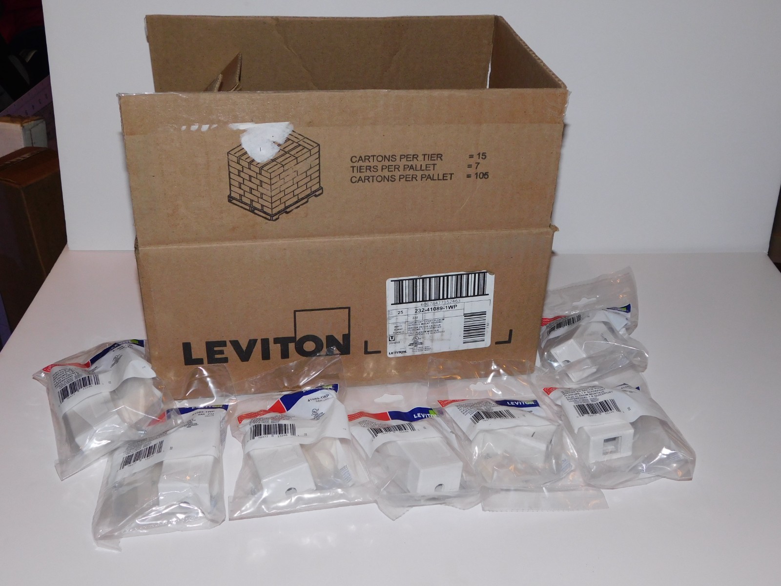 LOT X22 41089-1WP Leviton PLENUM Surface-Mount QuickPort Box - 1-Port White NEW