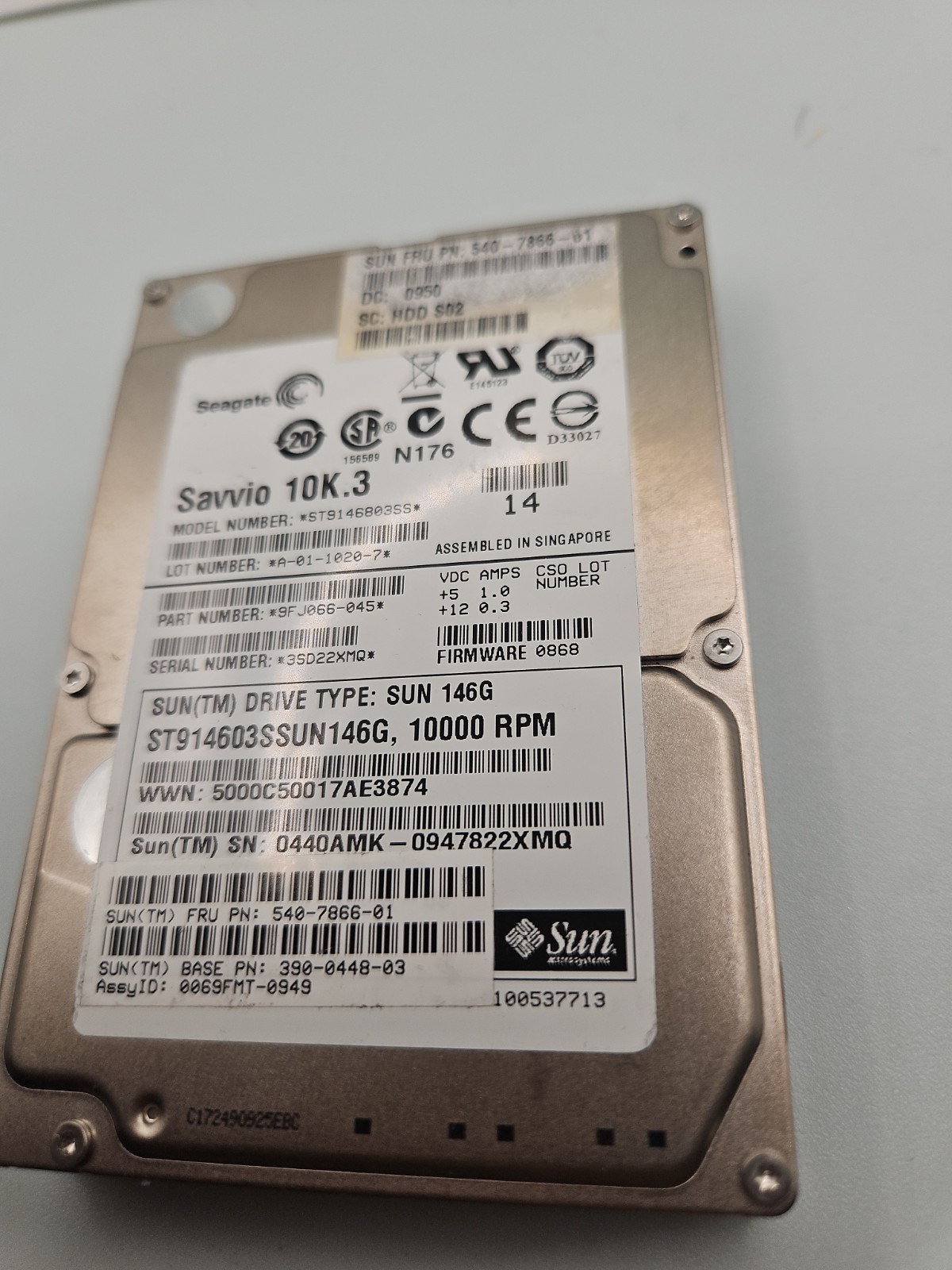 Sun 146GB 10K 2.5" SAS Hard Drive 540-7151-01 390-0448-04 ST914603SSUN146G~~