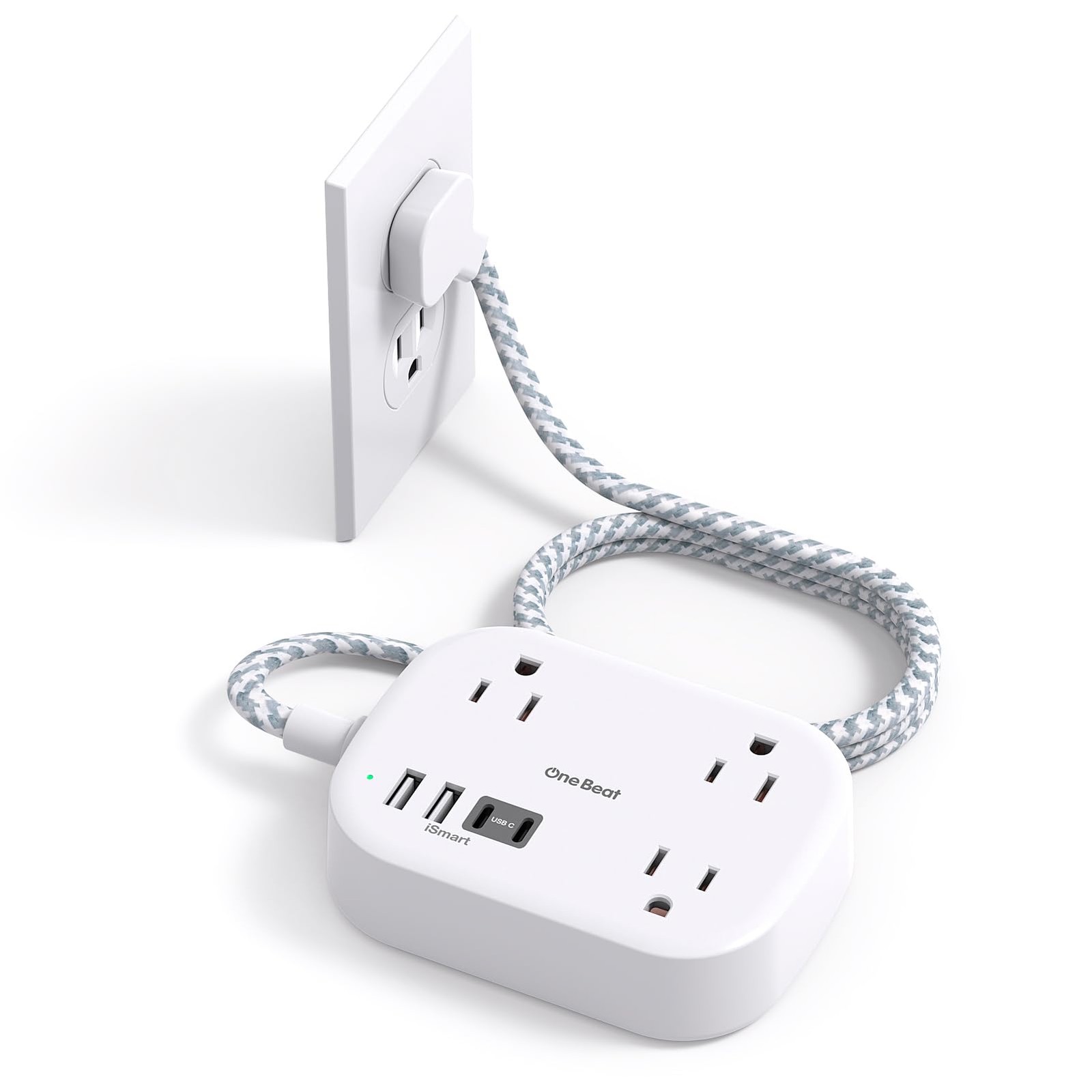 Cruise Essentials 2026One Beat Travel Power Strip Usb Cflat Plug Extension Cord