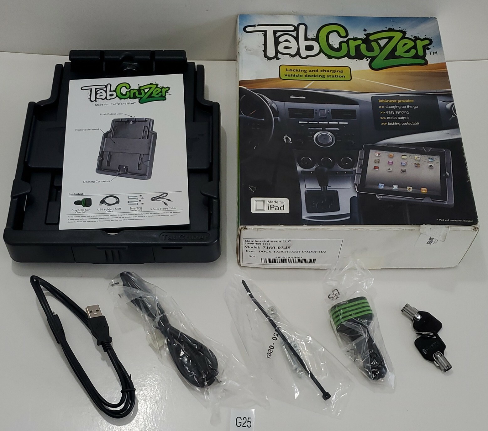 *NEW* Gamber Johnson 7160-0345 Locking/Charging Vehicle Dock Station IPad Ipad2
