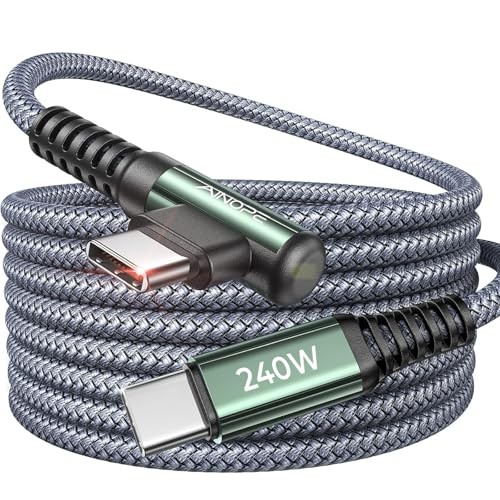 AINOPE 240W USB C to USB C Cable [10FT] Right Angle C to C Cable