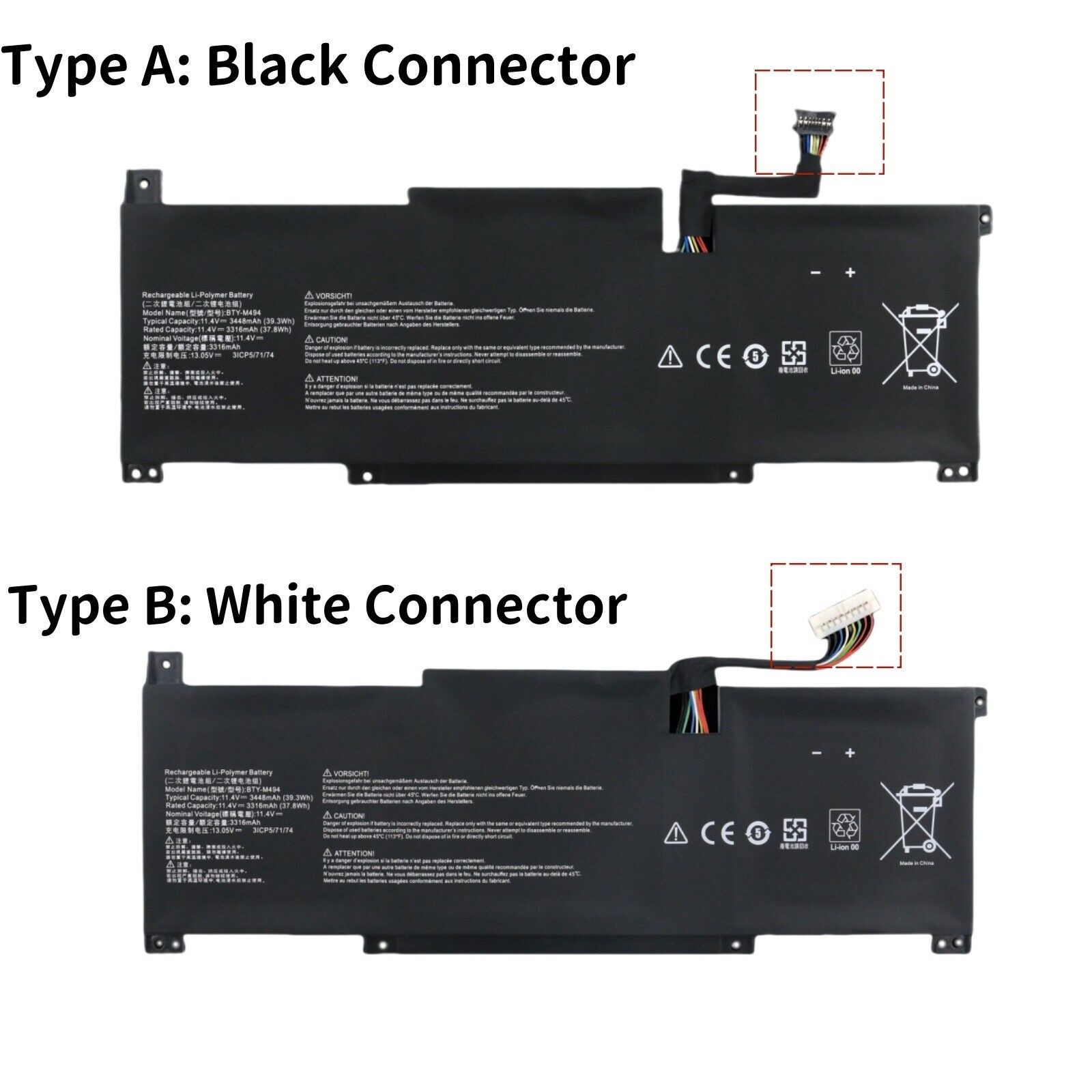 Genuine BTY-M494 Battery For Msi Modern 14 B5M C5M C11M C12M C7M Modern 15 B12M