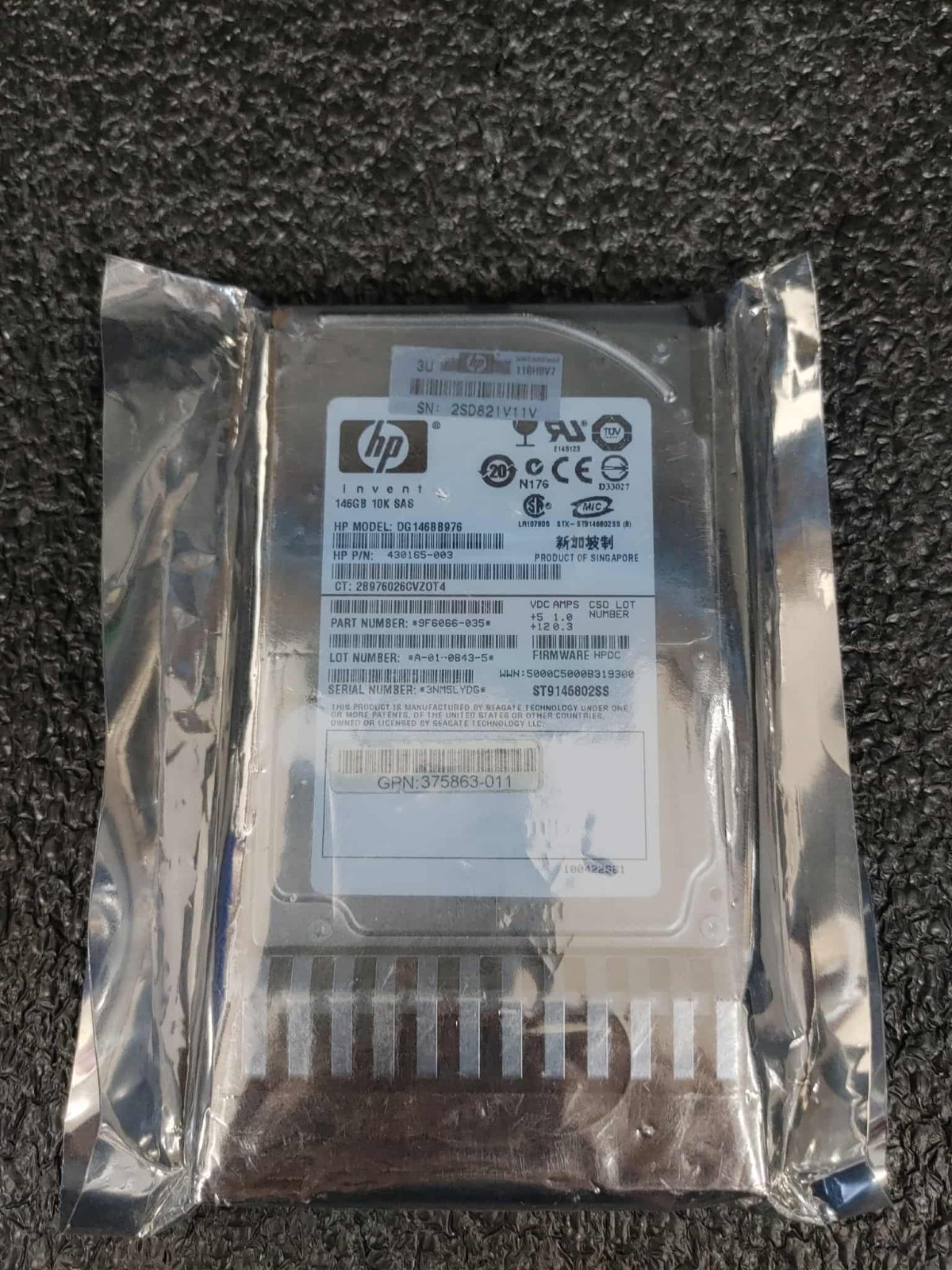 HP 430165-003 DG146BB976 146GB 10K RPM  16MB Cache 3Gb/s Hot Swap SAS 2.5" HDD
