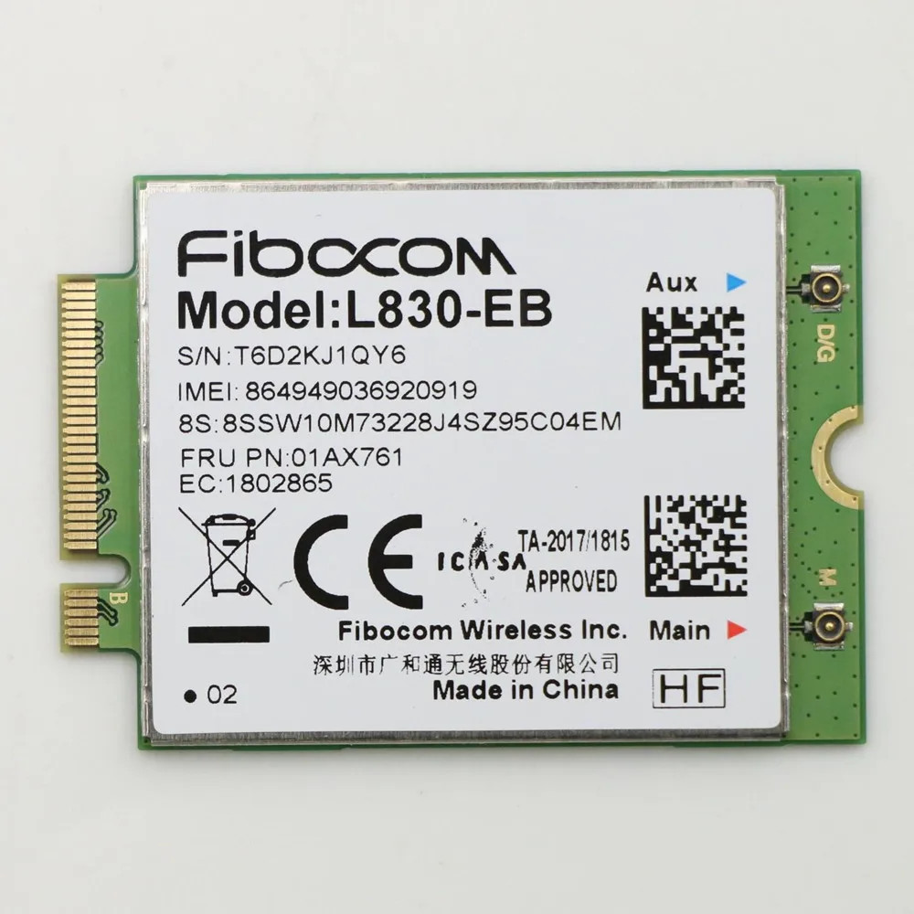 Fibocom L830-EB WWAN Card For Lenovo Thinkpad X280 T490 T590 L590 X390 01AX761