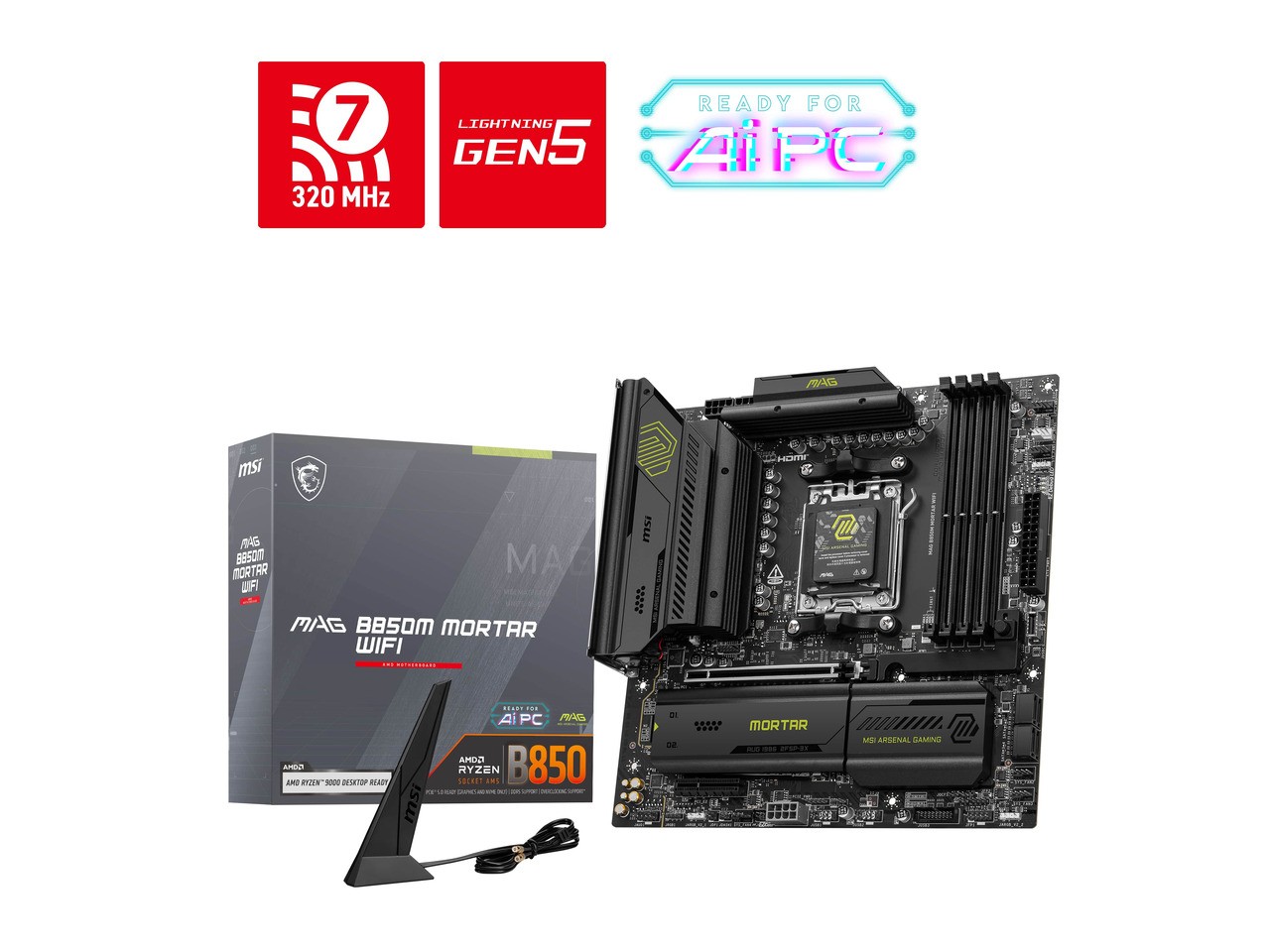 MSI MAG B850M MORTAR WIFI AM5 AMD B850 Micro ATX Motherboard