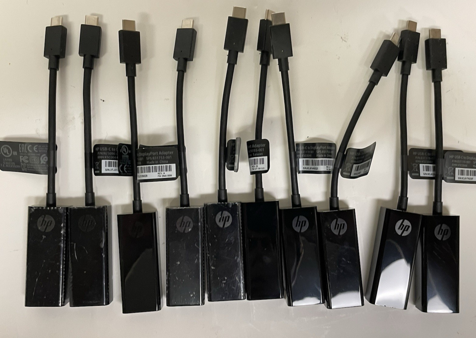 LOT OF 10 HP USB-C to DisplayPort Shiny Black Adapter Cable 4K@60Hz 831119-001