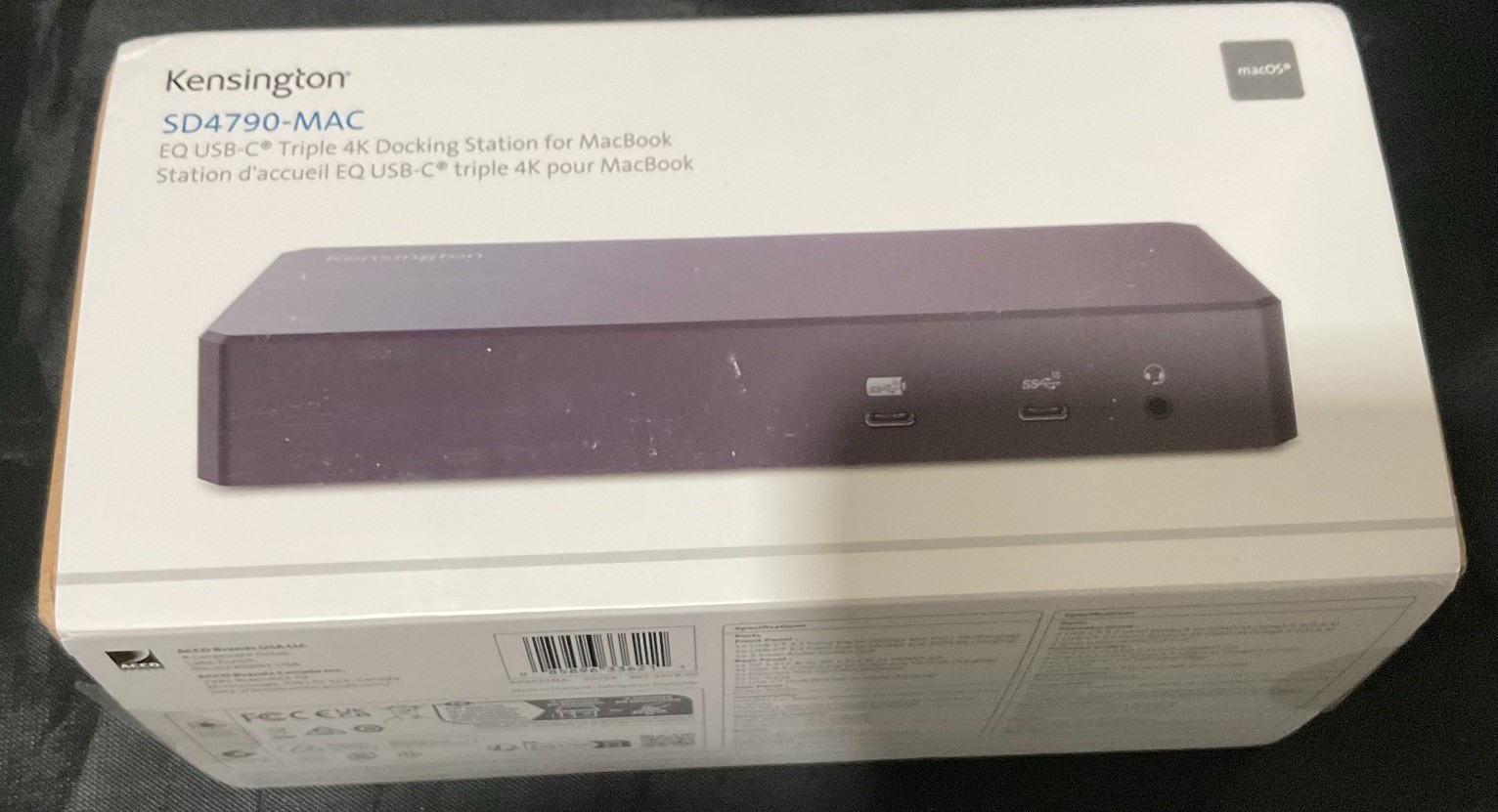 Brand New Kensington SD4790-MAC EQ USB-C Triple 4K Docking Station - MacBook ~