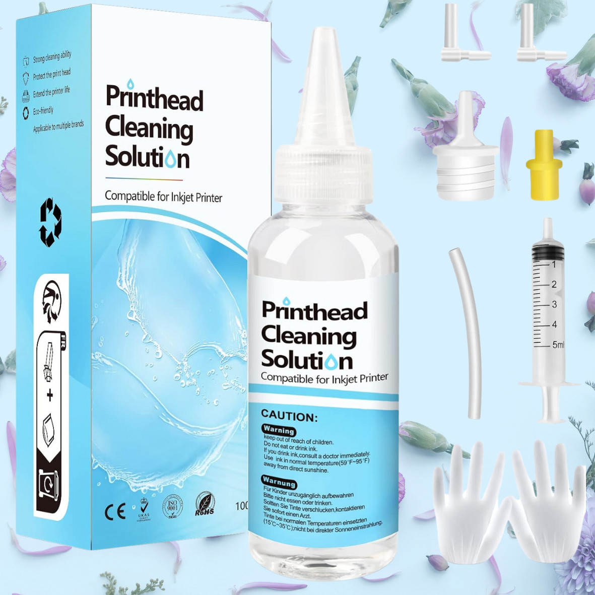 120ML Epson Printer Cleaning Kit Unblock Print Head Nozzles Clogs Cleaner Flush