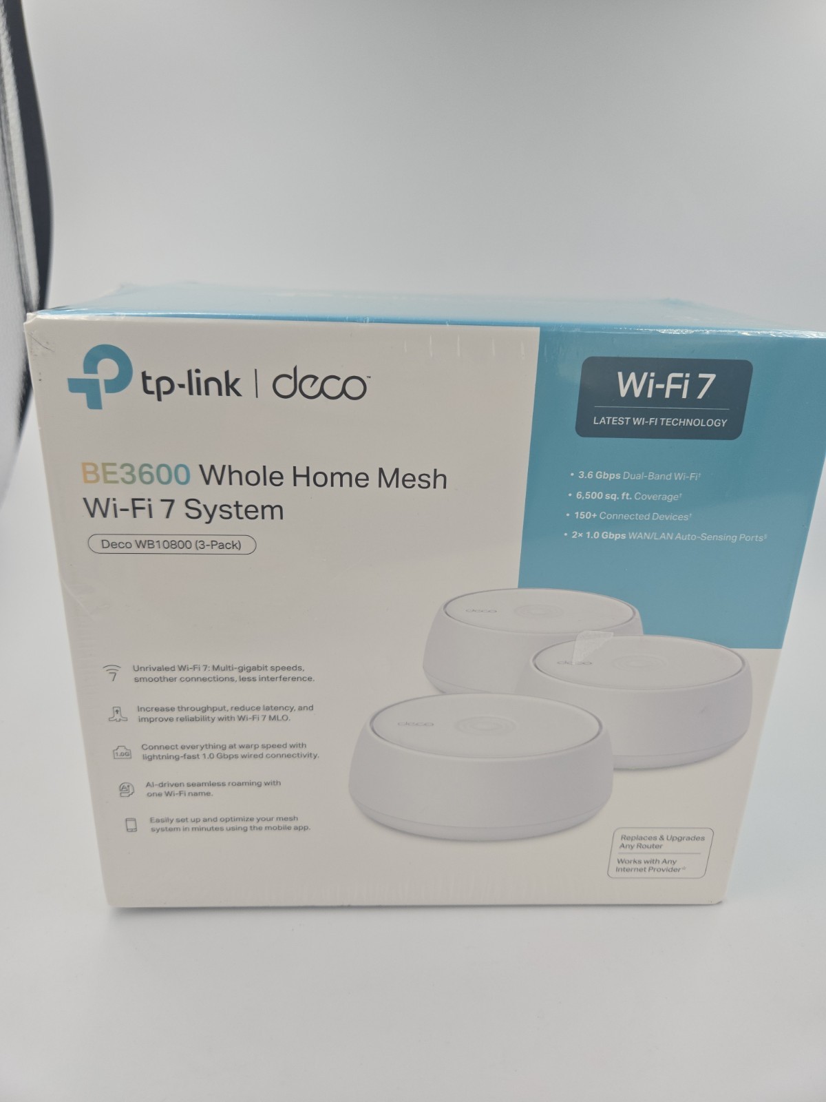 TP-Link BE3600 Whole Home Mesh Router Wi-Fi 7 System WB10800(3 Pck) New 