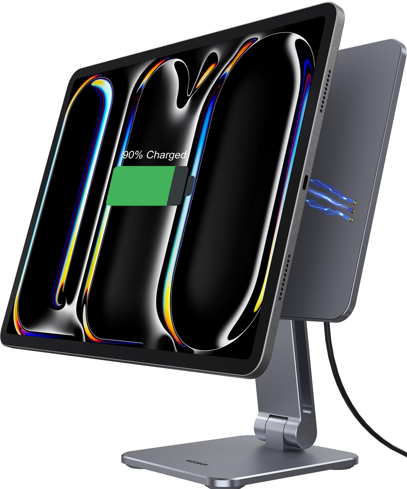 YICOSUN 35W Wireless Charging iPad Stand, ONLY for Pro 13" M5 & M4, Gray