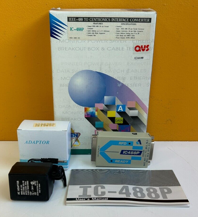 Aten / QVS IC-488P IEEE-488 (24-Pin F), IEEE-488-Centronics Interface Converter