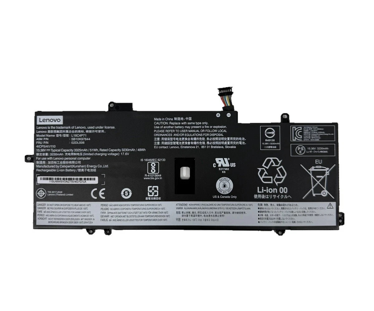 L18C4P71 L18L4P71 L18M4P72 Battery For Lenovo ThinkPad X1 Yoga 4th 5th Gen 49Wh