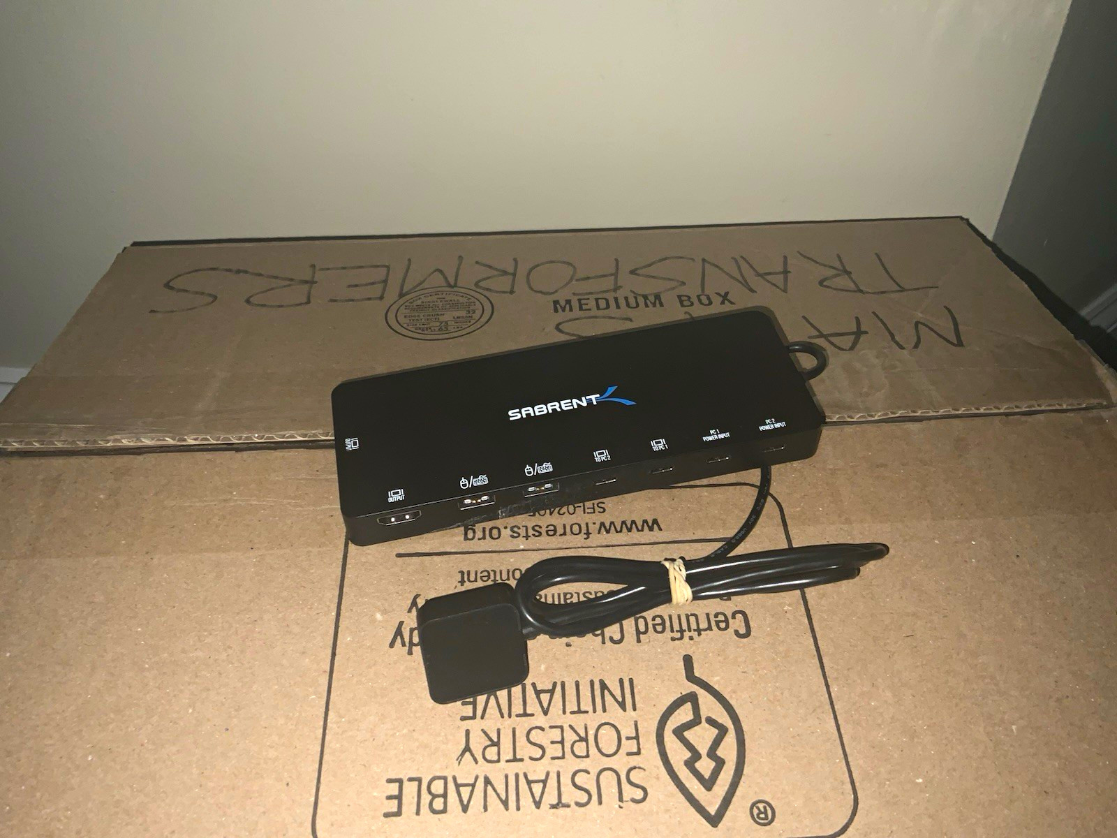 Sabrent Powered USB-C 4-Port Hub/Splitter Box, Black (USB-CKDH)