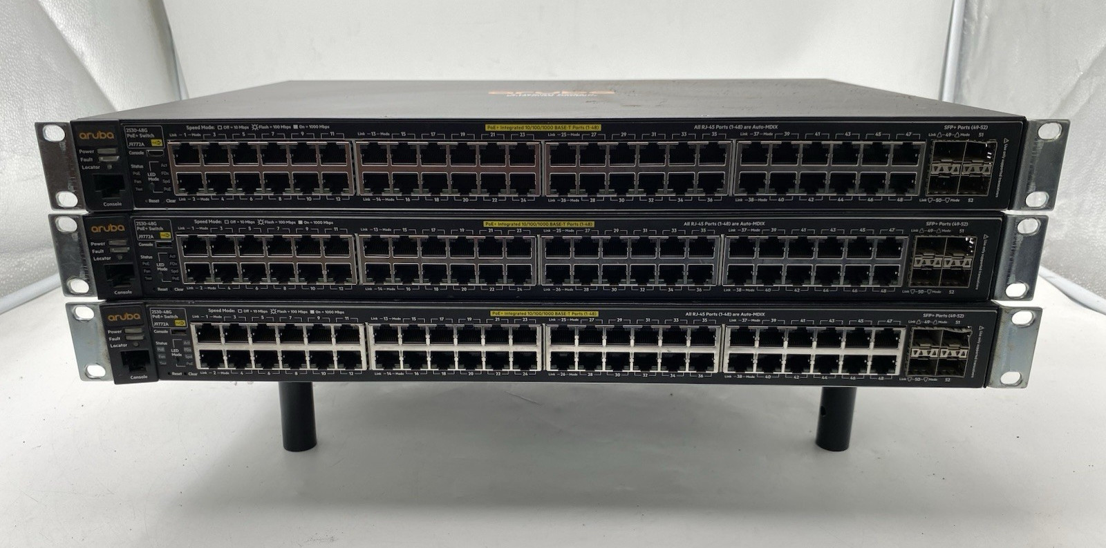 LOT OF 3 HP ProCurve  J9772A, 2530-48G POE 48 Port Gigabit Ethernet Switch 4xSFP