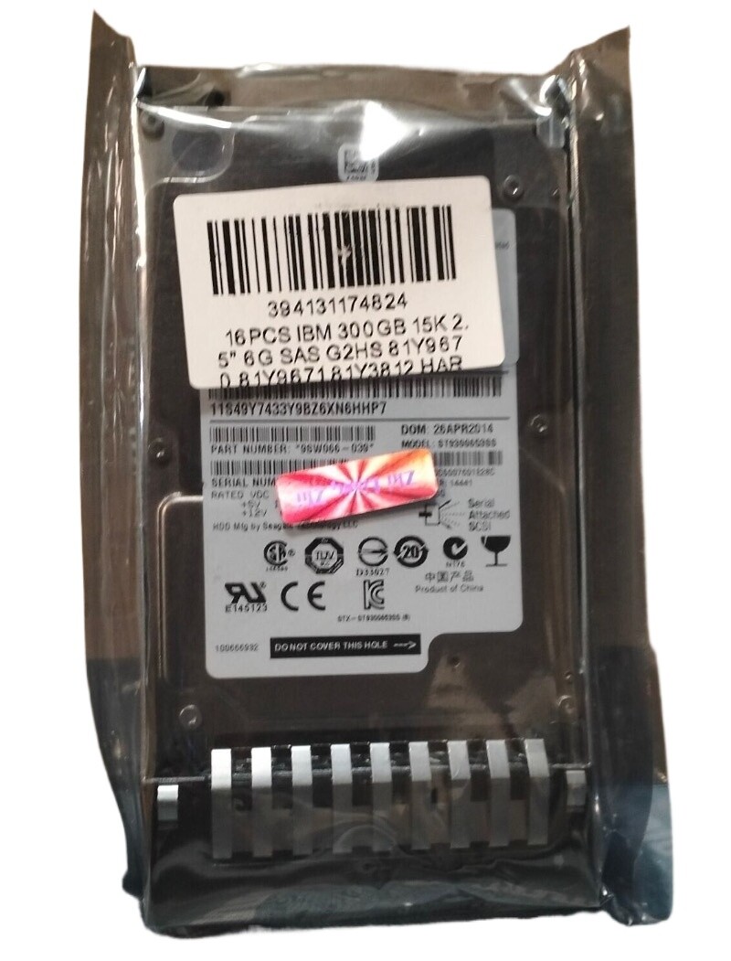 81Y9670 300GB 15K SAS 6Gbps 2.5" HDD Hard Drive 81Y9671 81Y3812