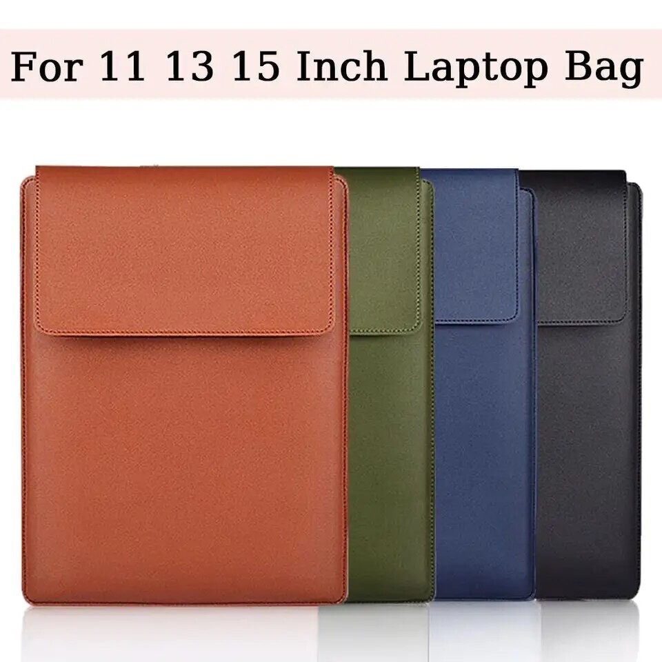 13/14/15" MacBook PU Leather Laptop Sleeve Case Carry Bag With Stand Function