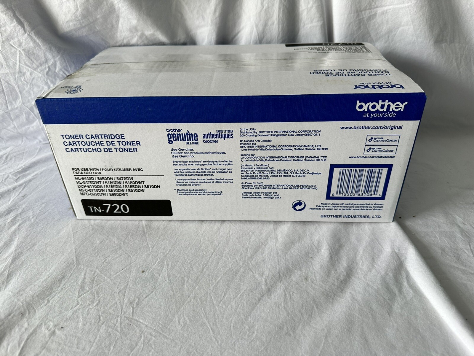 Brother TN720 Black Standard Yield Toner Cartridge Genuine NEW IN OPEN BOX
