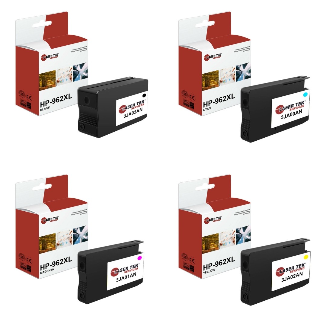 4Pk LTS 962XL BCMY HY Compatible with HP OfficeJet 9012 Ink Cartridge