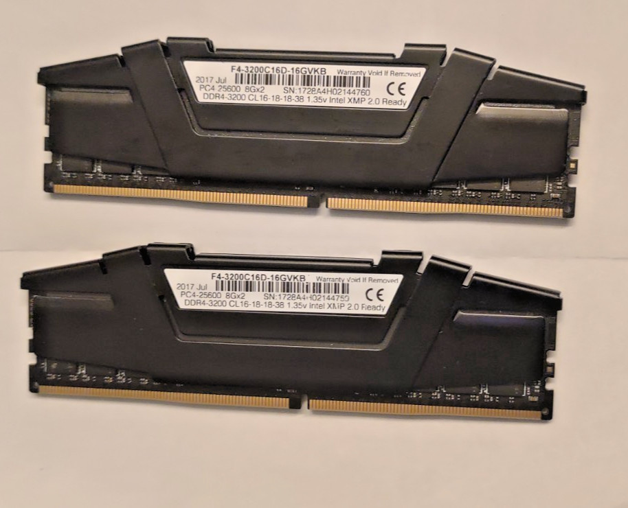 G.Skill PC RAM kit Ripjaws V F4-3200C16D-16GVKB 16 GB 2 x 8 GB DDR4 RAM 3200 MHz