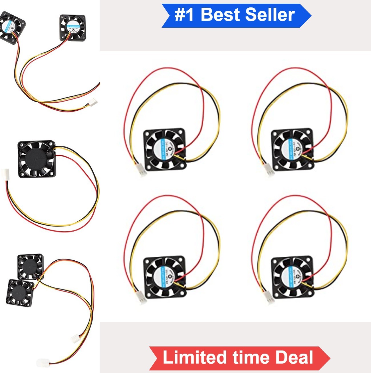 4 Pack 12V 40x40x10mm 3Pin Mini Cooling Fan for Desktop CPU 3D Printer Exhaust