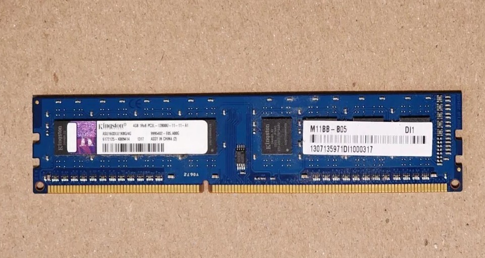 ASUS 4GB 1Rx8 PC3L 12800 12800U DDR3 - KINGSTON - DESKTOP RAM MEMORY