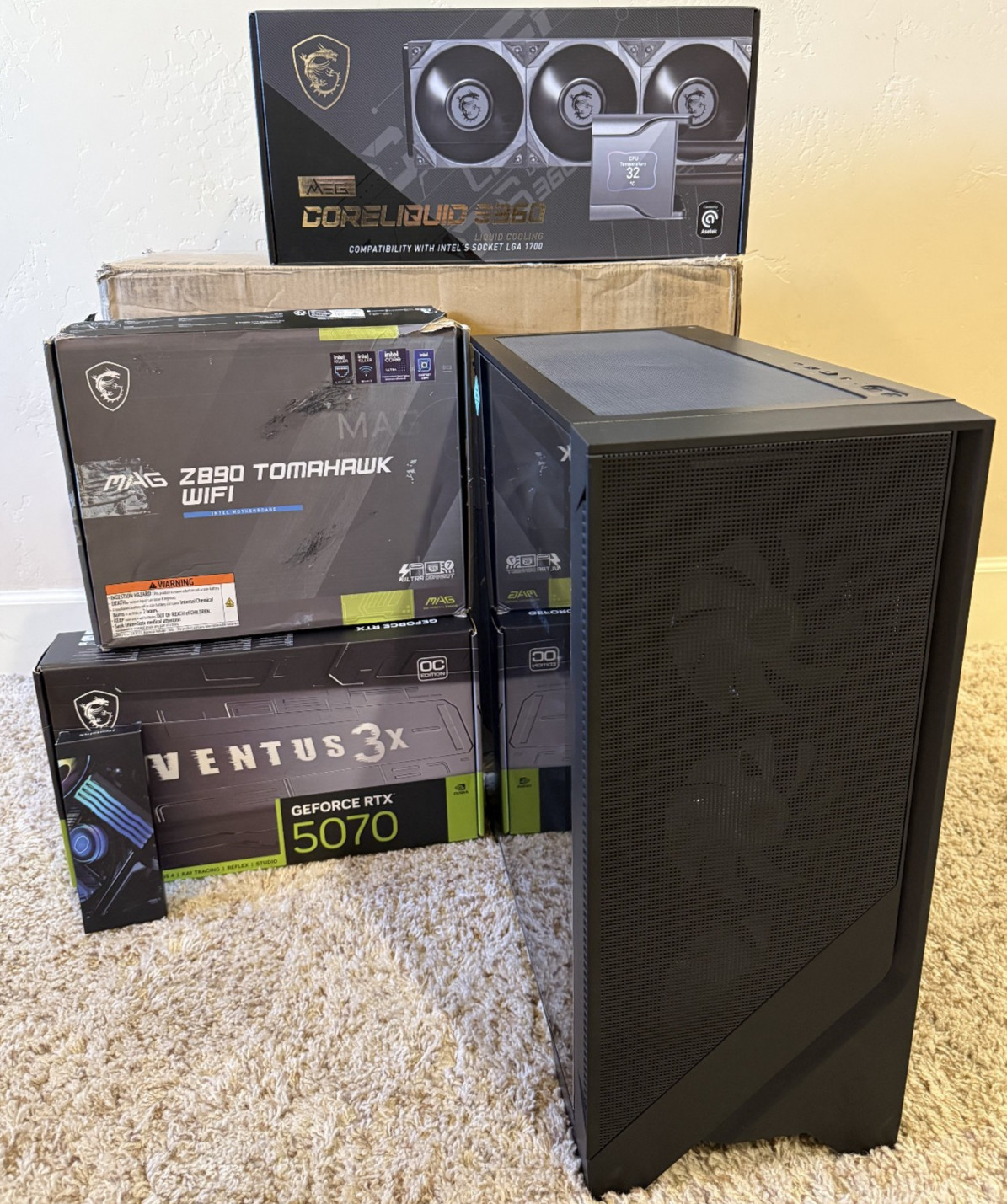 MSI MAG Z890 Tomahawk Ultra 7 265K 16GB DDR5 2TB M2 MSI RTX 5070 Ventus 3X