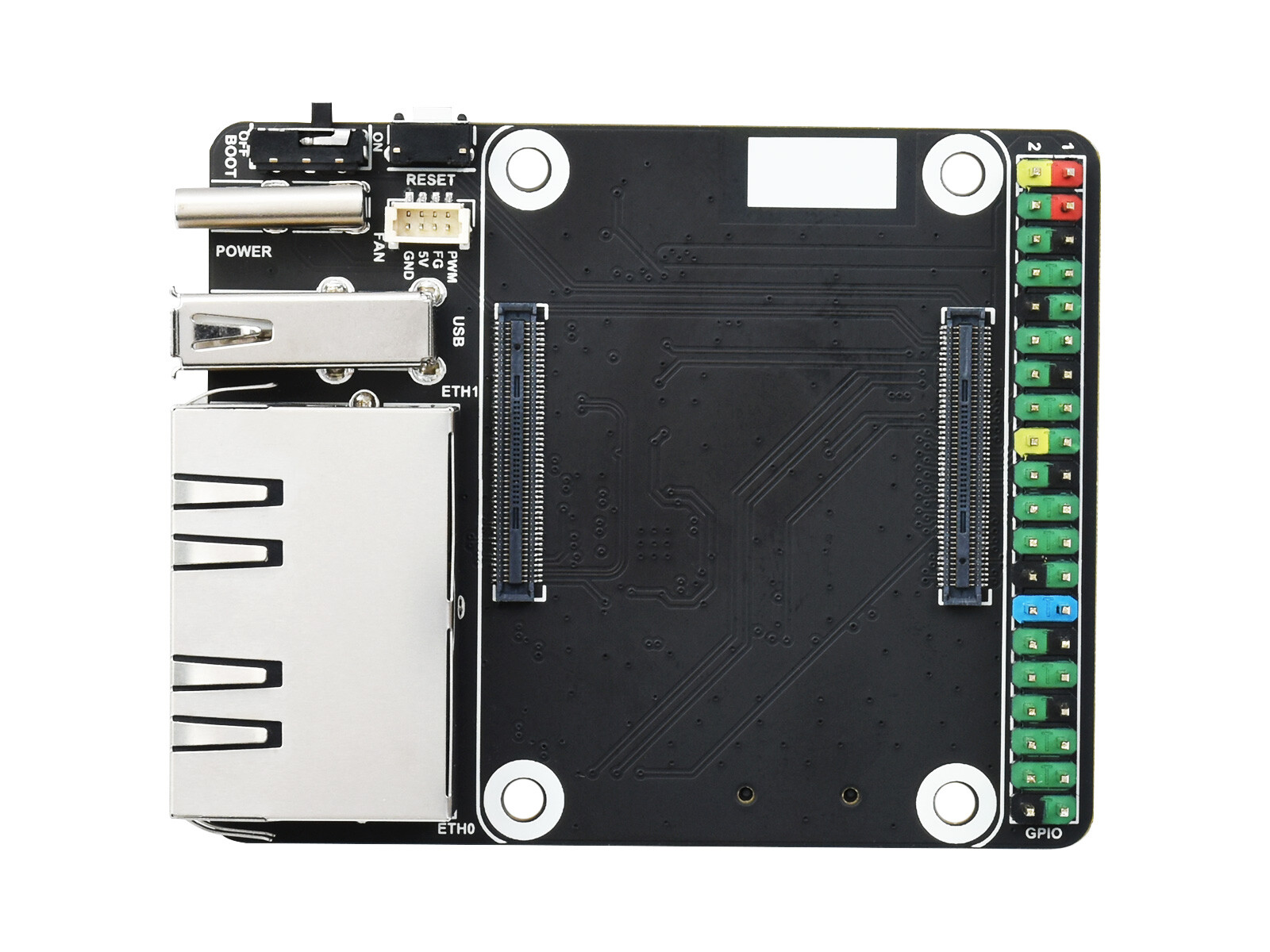 Waveshare Mini Dual Gigabit Ethernet Base Board Designed for Raspberry Pi CM4